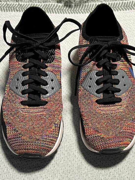 Nike Air Max 90 Ultra 2.0 Flyknit Multi-Color Woven Surface Sneakers SZ 10